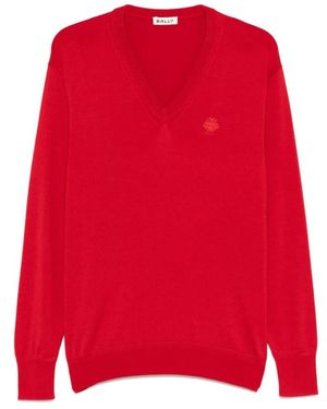 Bally V-Neck Knitwear - Rosso