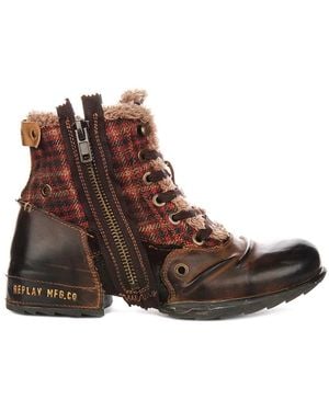 Replay Lace-Up Boots - Brown