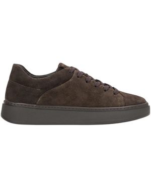 ESTRO Schoenen ,Bruin ,Leer Premium Italiaans Echt Velours Sneakers Donkerbruin Er 00120355
