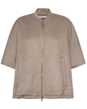 Max Mara Jassen ,High-Neck Zip Jacket - Bruin