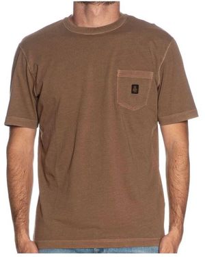 Refrigiwear Baumwoll-T-Shirt Mit Brusttasche - Braun
