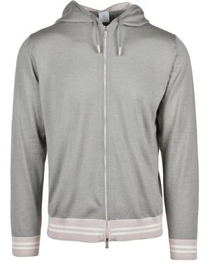 Eleventy Hoodies & Sweatvesten ,Groen ,Wol Gebreid Vest Met Rits - Grijs