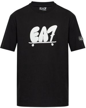 EA7 Fitness ,Zwart ,Katoen Urban Skate Grafisch T-Shirt