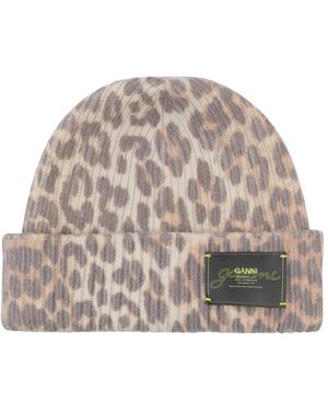 Ganni Beanies - Brown