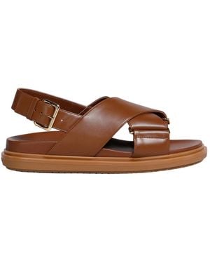 Marni Flat Sandals - Brown