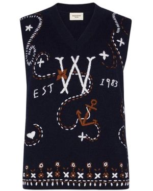 Weekend by Maxmara Truien & Vesten ,Blauw ,Wol Gilet Ricamato