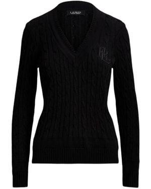 Ralph Lauren V-Neck Knitwear - Black