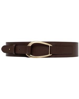 Twinset Leren Brede Riem - Bruin