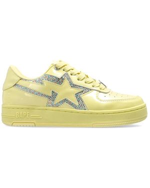 A Bathing Ape Schoenen ,Geel ,Leer Leren Sneakers Met Sterren