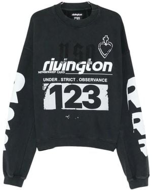 RRR123 Hoodies & Sweatvesten ,Zwart ,Katoen Graphic-Print Logo-Sleeve Sweatshirt