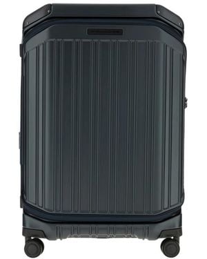 Piquadro Trolley Medio Front Middle Open 4 Ruote - Grün
