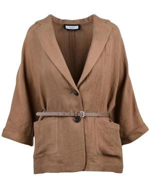 Peserico Gedestructureerde Blazer - Bruin