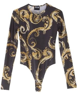 Versace Jeans Couture Tops ,Veelkleurig ,Polyester Chromo Couture Body - Zwart