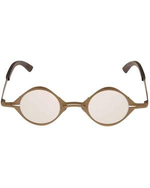 Rigards Leather Detail Round Frame - Braun
