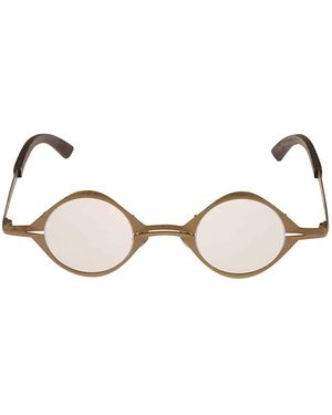 Rigards Leather Detail Round Frame - Braun