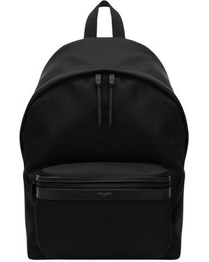 Saint Laurent Tassen ,Zwart ,Leer City Rugzak