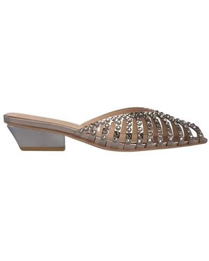 Alma En Pena. Slingback Mules Met Mesh Effect - Bruin