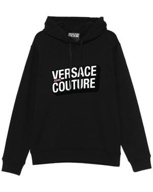 Versace Jeans Couture Zwarte Hoodie Met Logo Letters