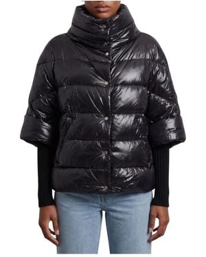 Herno Jassen ,Zwart ,Leer Donsjack