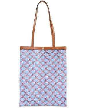 Celine Tassen ,Veelkleurig ,Leer Medium Flat Shopper - Blauw