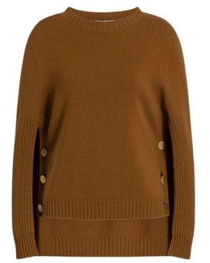 Alberta Ferretti Strickoberteil Mit Cape - Braun