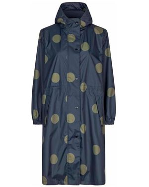 Masai Regenjacke Mit Kapuze Und Punkten - Blau