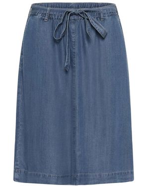 Cream Denim Skirts - Blue