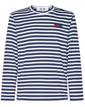 COMME DES GARÇONS PLAY Long Sleeve T-Shirts - Blue
