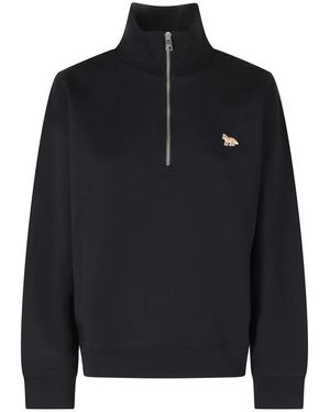 Maison Kitsuné Baby Fox Half Zipped Sweatshirt - Zwart