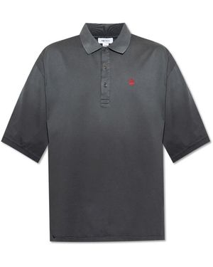 McQueen Baumwollpolo mit gesticktem logo - Grau