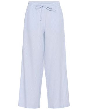 Cream Wide Trousers - Blu