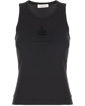 Lanvin Mouwloze Top - Zwart