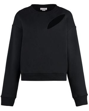 McQueen Baumwoll-Sweatshirt Mit Rundhalsausschnitt - Schwarz