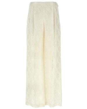 Fendi Broeken ,Wit ,Leer Bouquet Broek - Naturel
