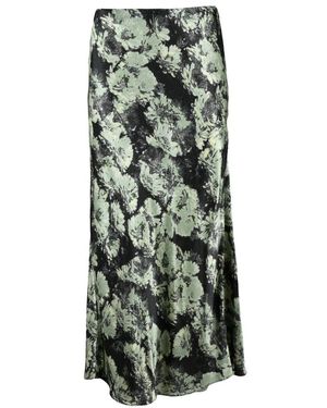 Tory Burch Rokken ,Veelkleurig ,Satijn Gonna Lunga - Groen