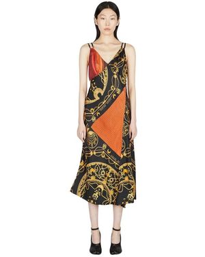 Marine Serre Kleid Aus Bedrucktem Satin - Mettallic
