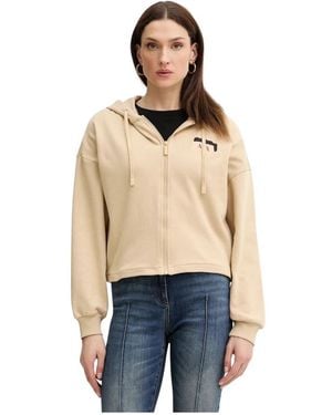 ARMANI EXCHANGE Logo Zip Hoodie - Naturel
