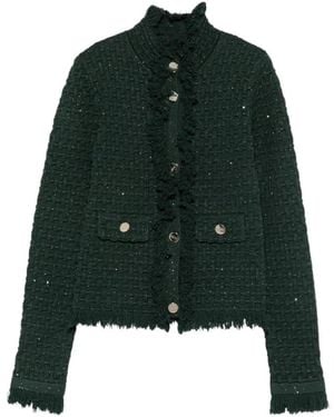 Liu Jo Truien & Vesten ,Groen ,Polyester Ecs Giacca Maglia M/L Fitted