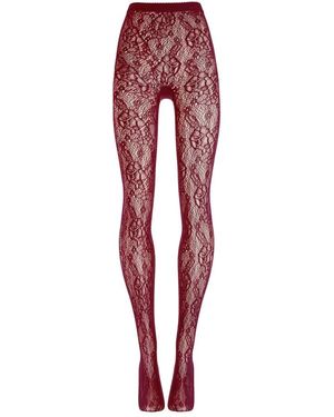 Wolford Grafische Blumenstrumpfhose - Rot