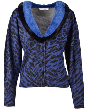 Blumarine Truien & Vesten ,Blauw ,Polyester Luxueus Vest