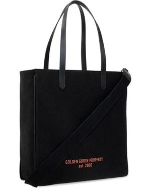 Golden Goose Leather Tote Shopper Bag - Black