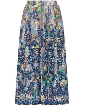 Etro Gemusterter rock mit taschen - Blau
