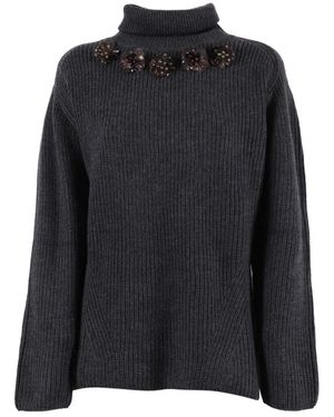 P.A.R.O.S.H. Lady Blum Rollkragenpullover - Schwarz