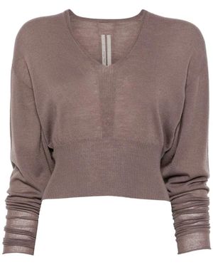 Rick Owens V-Neck Knitwear - Marrón