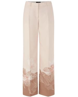 Marc Cain Broeken ,Polyester Wukari Wijde Broek - Naturel