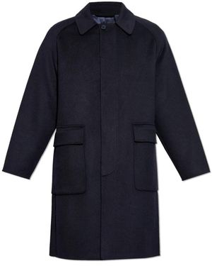 Officine Generale Single-Breasted Coats - Azul