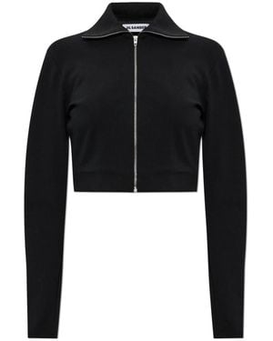 Jil Sander Zipped Cropped Jacket - Zwart