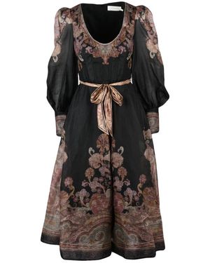 Zimmermann Abito Lungo Garzato - Zwart