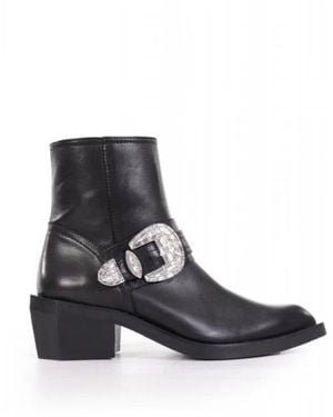 Ras Cowboy & Biker Boots - Black