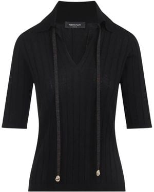 Fabiana Filippi Gestricktes Poloshirt - Schwarz